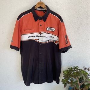 Rare Screamin Eagles Harley Davidson Racing mechanic shirt